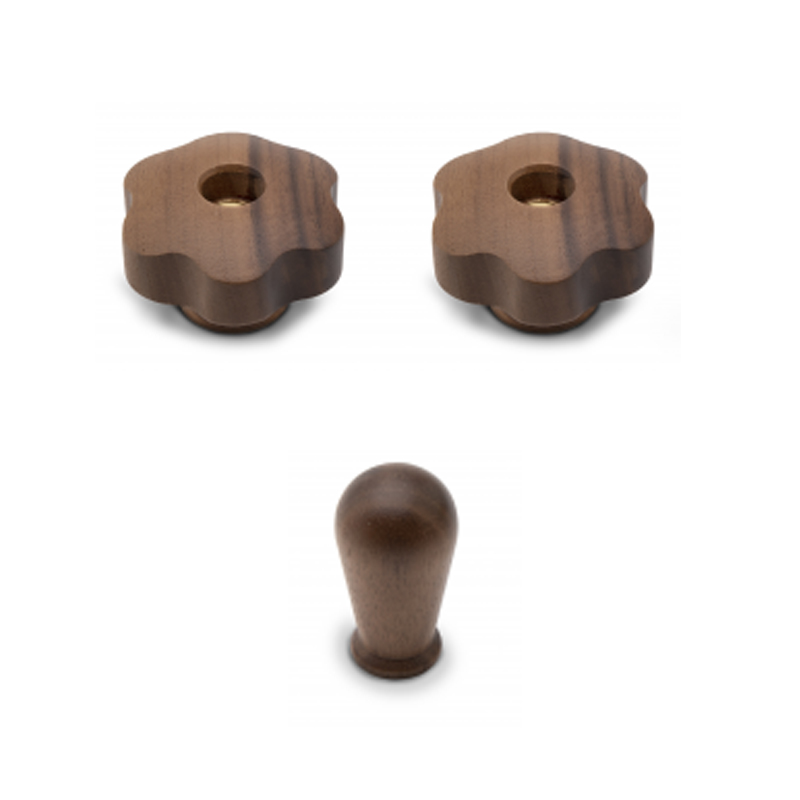 Walnut wood water / steam knobs and lever for Mara Espresso machines