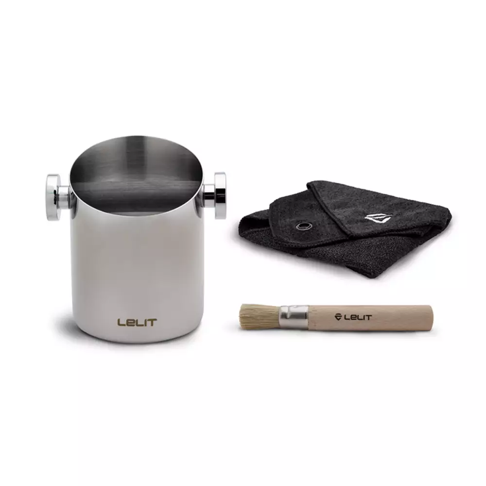 Knock Box with Cloth and Brush